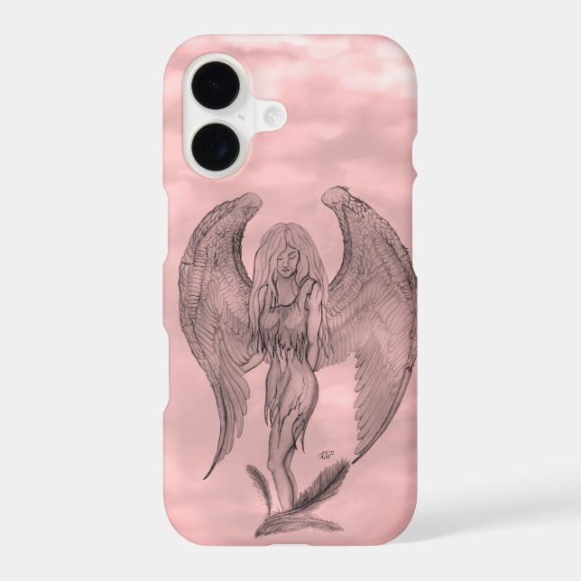 Angel in Tattoo Style iPhone Case (Back)