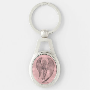 Angel in Tattoo Style Key Ring