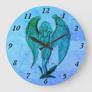Angel in Tattoo Style Large Clock