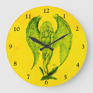 Angel in Tattoo Style Large Clock