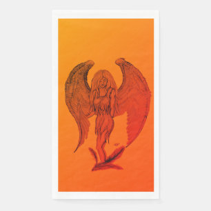 Angel in Tattoo Style Napkin