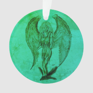 Angel in Tattoo Style Ornament