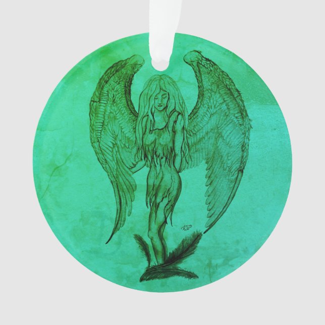 Angel in Tattoo Style Ornament (Front)