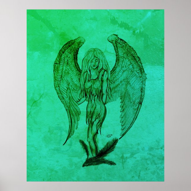 Angel in Tattoo Style Poster (Front)