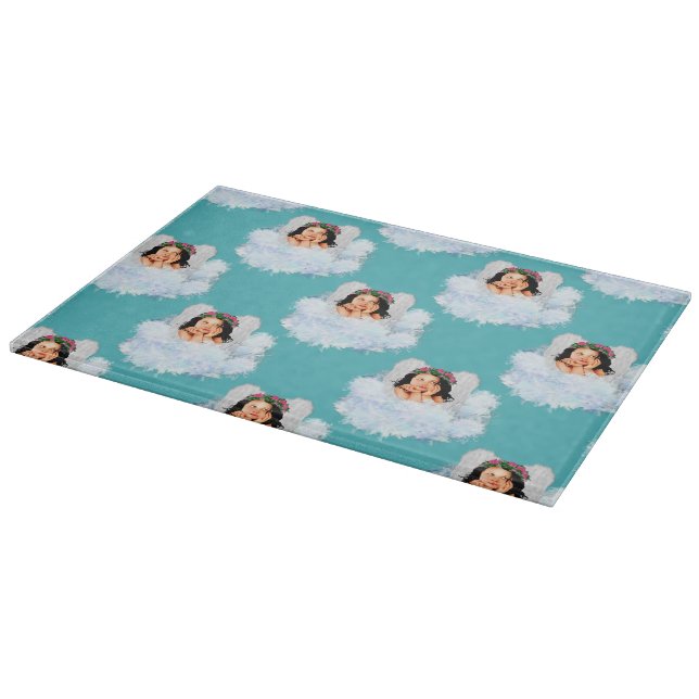 Angel in the Clouds 2-11x8 GLASS CUTTING BOARD (Corner)