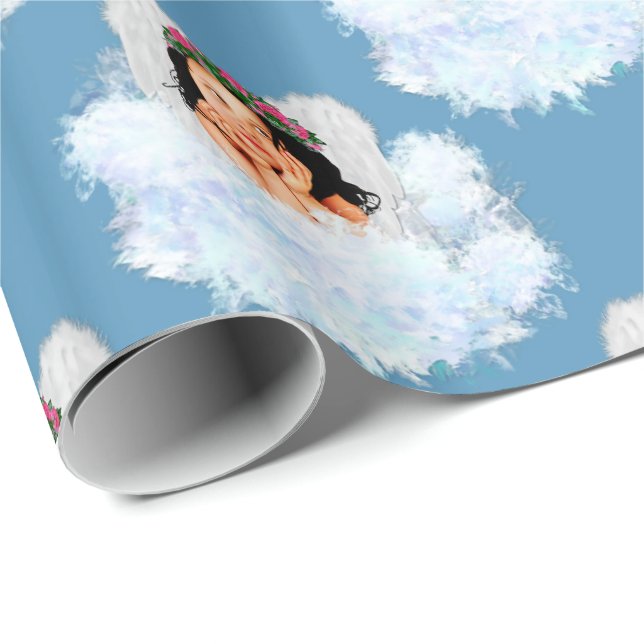 Angel in the Clouds 3-Blue-GIFT WRAPPING PAPER (Roll Corner)