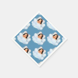 Angel in the Clouds 3-Blue-PAPER PARTY NAPKINS