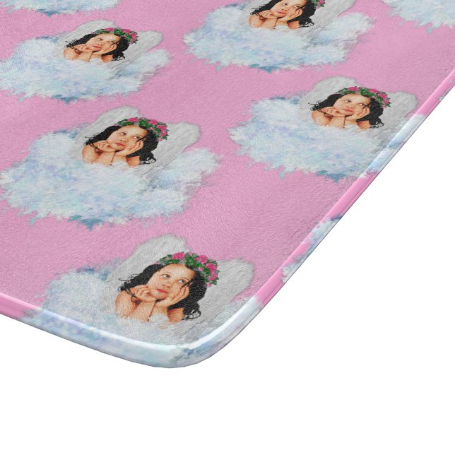 Angel in the Clouds 6-6x7 GLASS CUTTING BOARD (Corner)