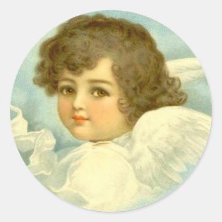 Angel in the Clouds Classic Round Sticker