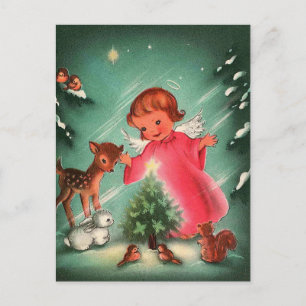 Angel In The Forest With Animals Postcard
