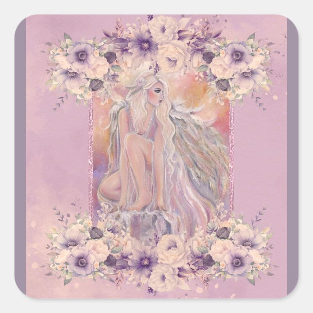 Angel in the morning sun by Renee Lavoie Square Sticker (Front)