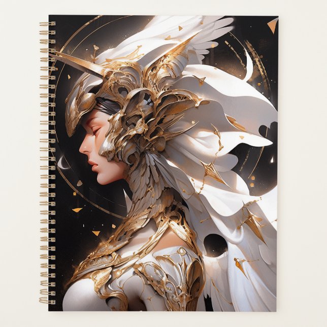 Angel In White Armour Fantasy Art Planner (Front)