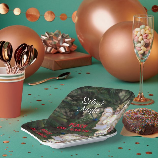 Angel Joy Silent Night Peace Paper Plate (Multi)