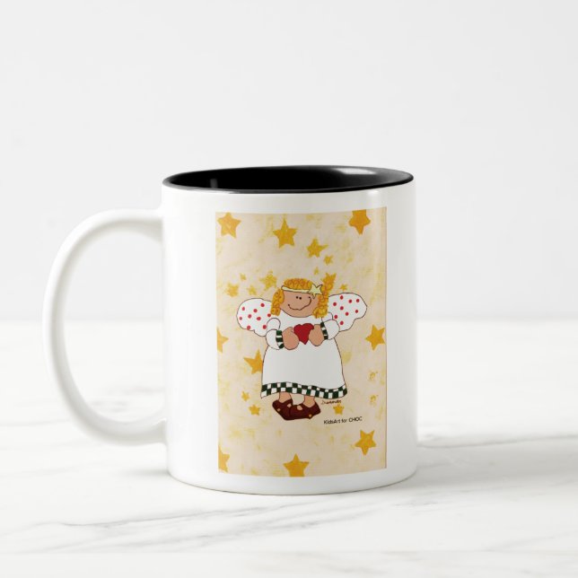 Angel - Kids Art for CHOC Two-Tone Coffee Mug (Left)