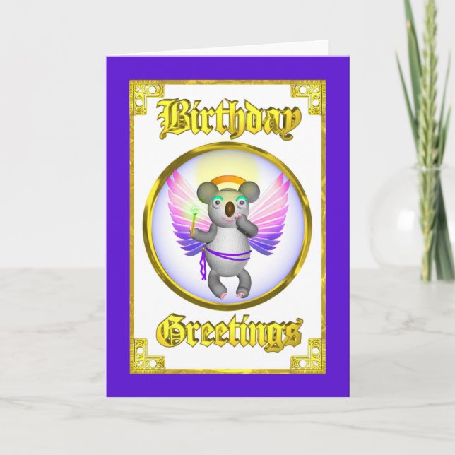 Angel Koala Birthday Card (Front)