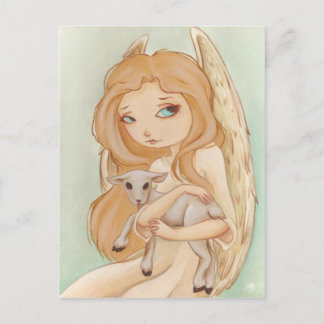 Angel lamb post card