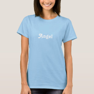 Angel light blue white custom text cute T-Shirt