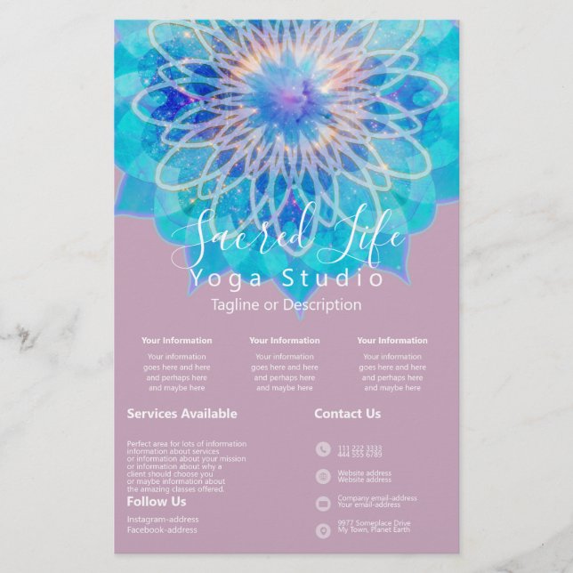 Angel Light Mandala Pink Intro | Services Flyer (Front)