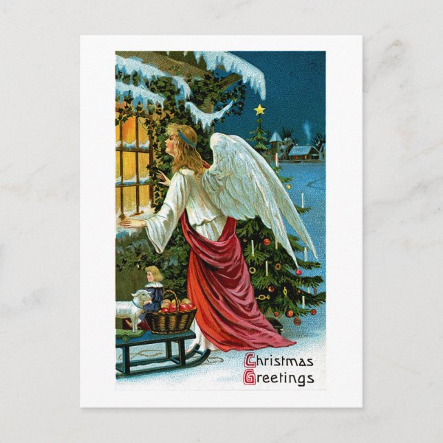 Angel Looking in the Window Postcard (Front)
