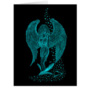 Angel lost in Love , black and green Design