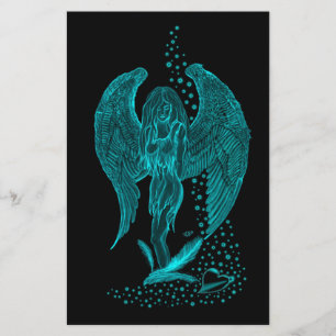 Angel lost in Love , black and green Design