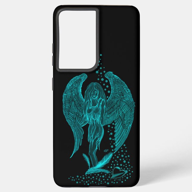 Angel lost in Love , black and green Design Samsung Galaxy S21 Ultra Case (Back)