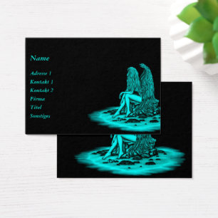 Angel , lost in thought , black and green Design