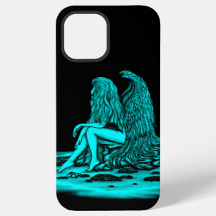 Angel , lost in thought , black and green Design iPhone 12 Pro Max Case