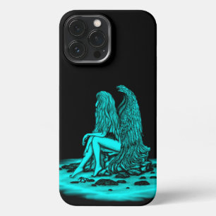 Angel , lost in thought , black and green Design iPhone 13 Pro Max Case