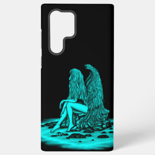 Angel , lost in thought , black and green Design Samsung Galaxy Case