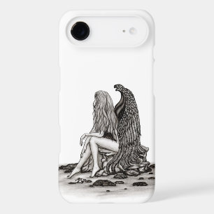 Angel , lost in thought , black and white Design