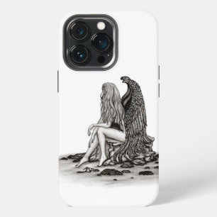 Angel , lost in thought , black and white Design iPhone 13 Pro Case