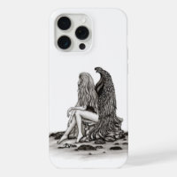 Angel , lost in thought , black and white Design