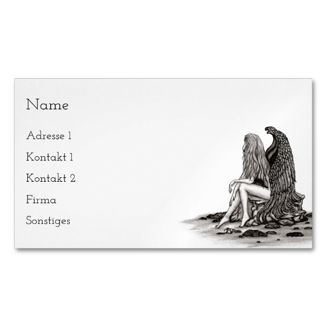 Angel , lost in thought  Business Cards (Front)