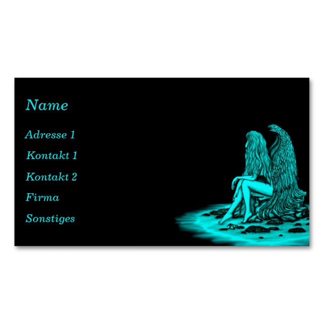 Angel , lost in thought  Business Cards (Front)