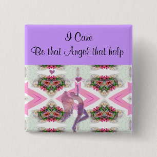 Angel Love_ 15 Cm Square Badge
