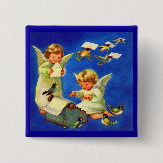 angel mail office 15 cm square badge (Front)