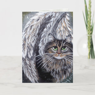 Angel Maine Coon Cat Card