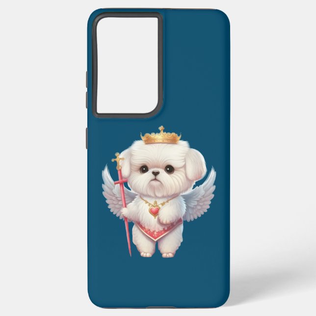 Angel Maltese Puppy, Maltes dog lovers and owners Samsung Galaxy S21 Ultra Case (Back)