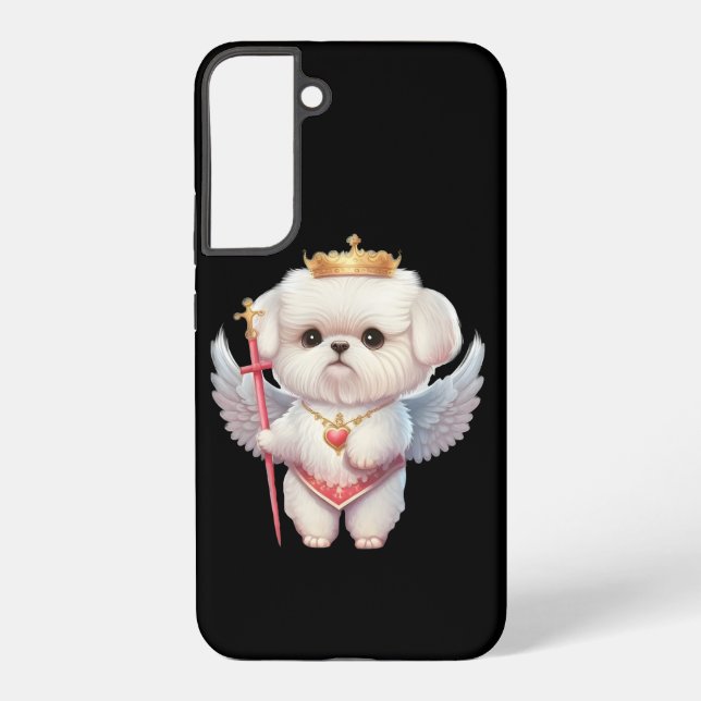 Angel Maltese Puppy, Maltes dog lovers and owners Samsung Galaxy S22+ Case (Back)