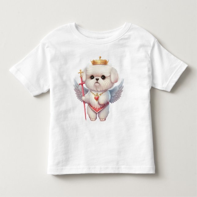 Angel Maltese Puppy, Maltes dog lovers and owners Toddler T-Shirt (Front)