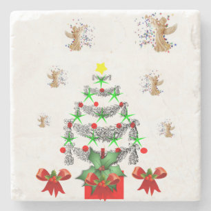 Angel Marble Stone Coaster Christmas