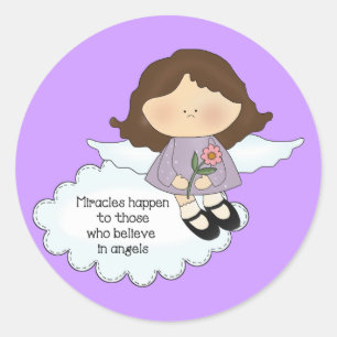 Angel Miracles Classic Round Sticker