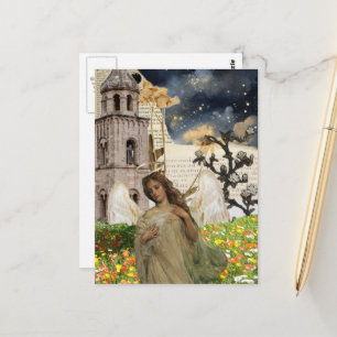 Angel Mixed Media Collage Postcard