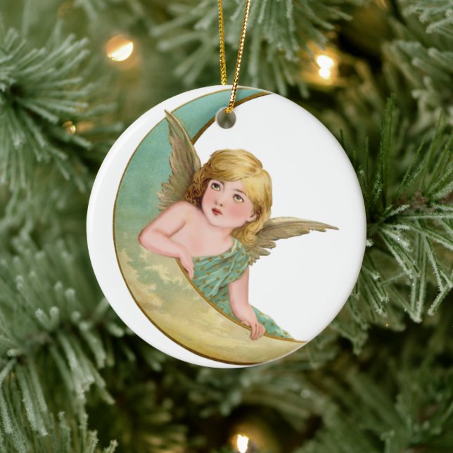 Angel Moon Painting Ceramic Tree Decoration (Tree)