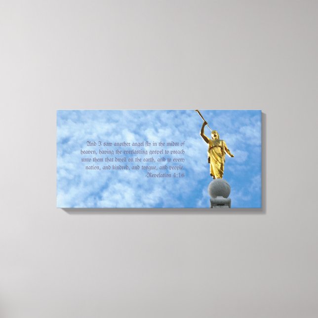 Angel Moroni on Salt Lake Temple Canvas Print (Front)