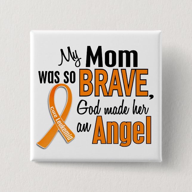 Angel Mum Leukaemia 15 Cm Square Badge (Front)
