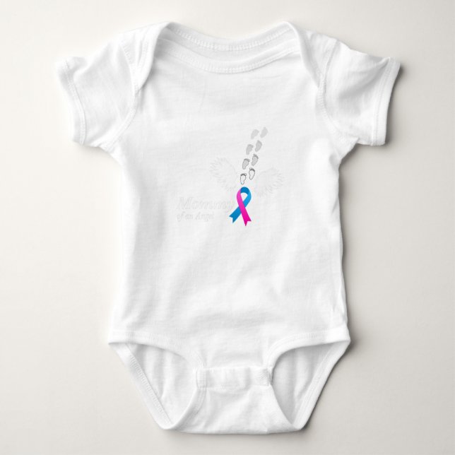 Angel Mummy . Miscarriage Awareness Infant Loss Te Baby Bodysuit (Front)