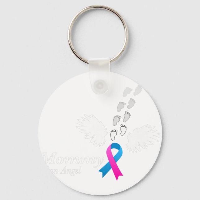 Angel Mummy . Miscarriage Awareness Infant Loss Te Key Ring (Front)