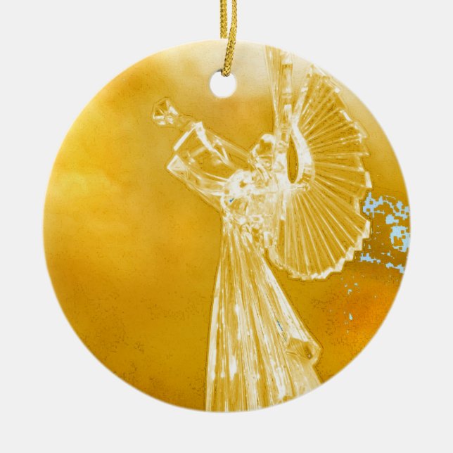 Angel Music Ceramic Tree Decoration (Front)